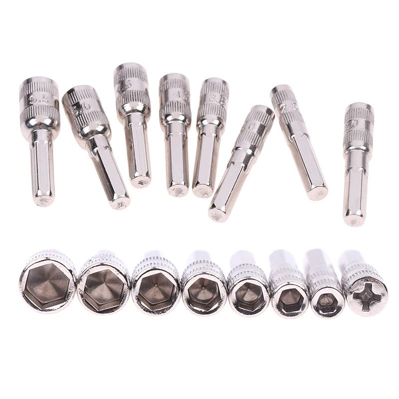 

6/8Pcs Hex Socket M2.5/3/3.5/4/4.5/5/5.5 PH2 Hexagon Shank Nut Driver Part For Car Repairing