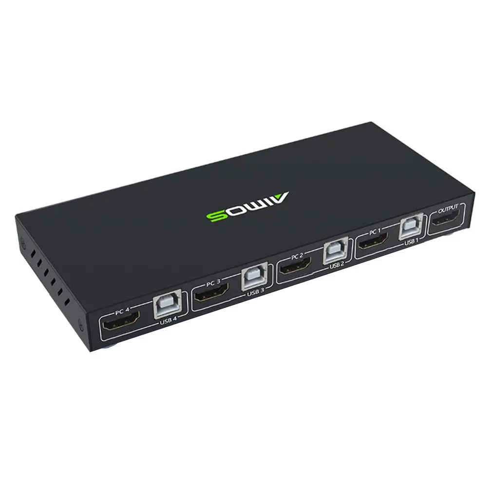 

Выключатель KVM, 18 Гбит/с, 4K, 60 Гц, 4 в 1, совместное использование клавиатуры и мыши