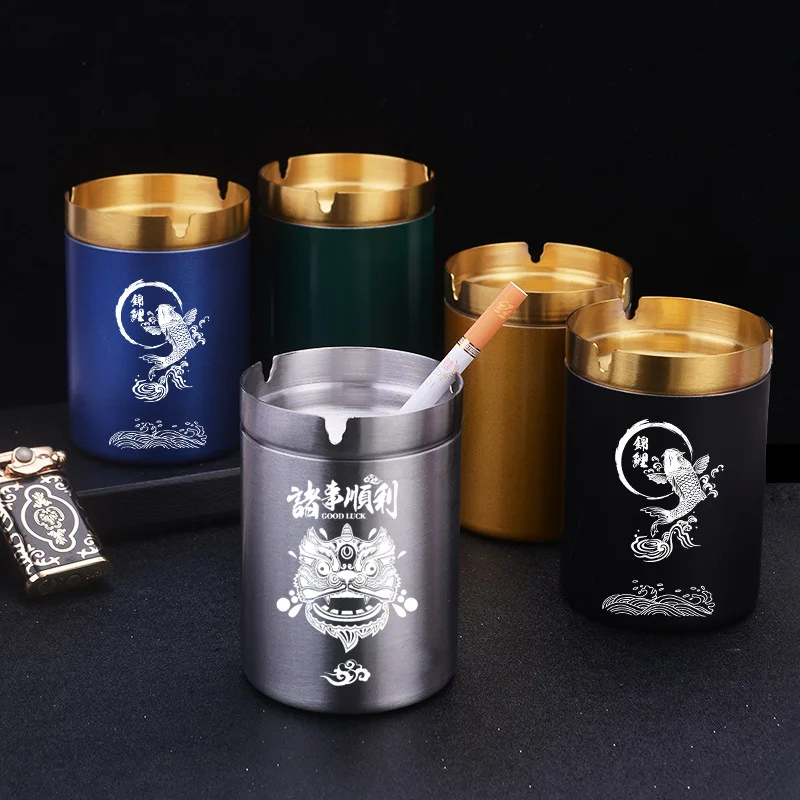 

Пепельница с защитой от ветра и Нахлыста пепельница пепельницы из нержавеющей стали с креплением на автомобиле пепельница креативная дома...