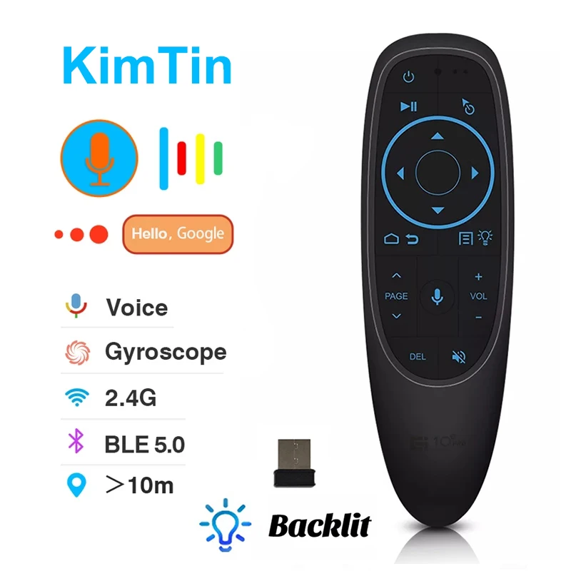 

G10S Pro BT Air Mouse Voice Remote Control 2.4G Wireless Gyroscope IR Learning For X96 H96 T95 MAX X88 PRO Android TV Box HK1