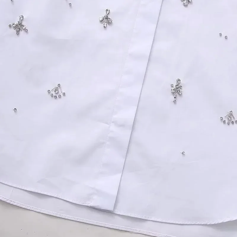 Женская блузка с отложным воротником длинным рукавом