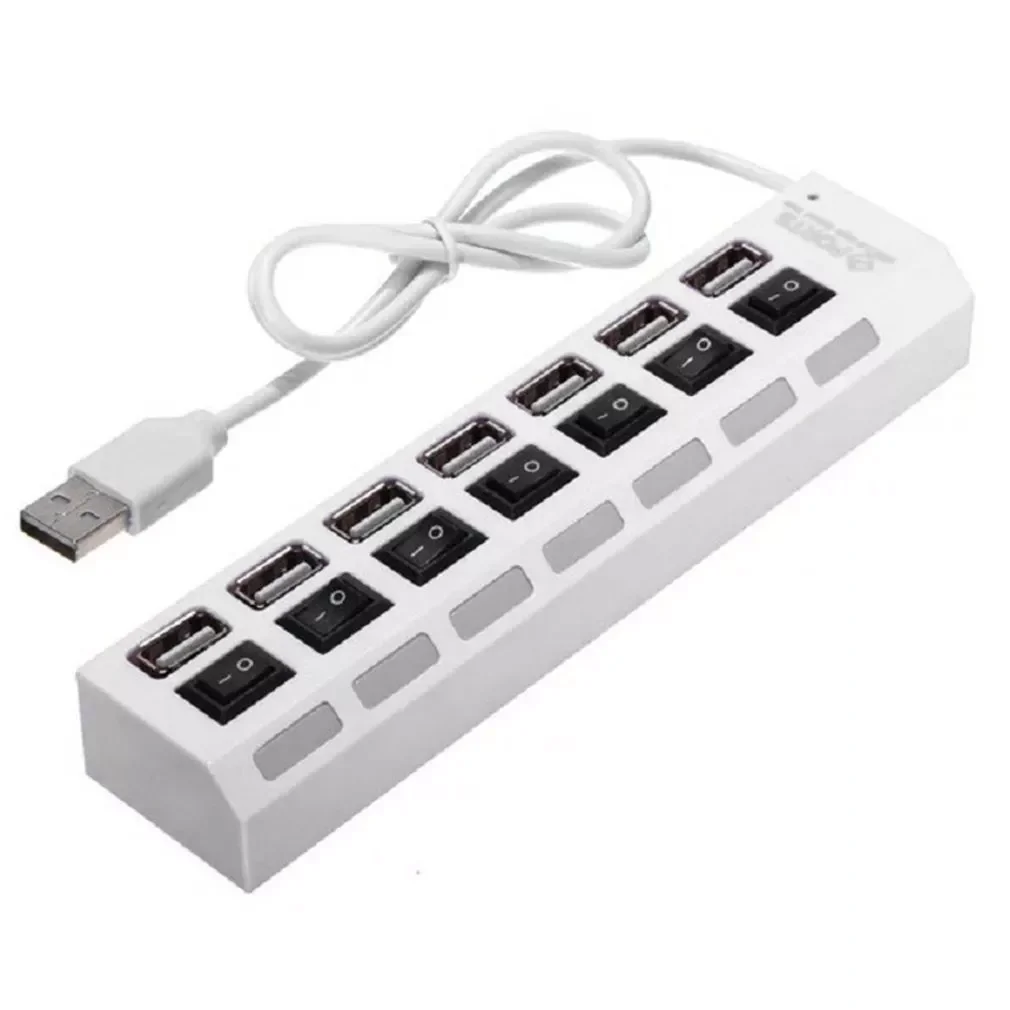 

7 Ports usb hub LED USB High Speed 480 Mbps Adapter USB Hub With Power on off Switch For PC Laptop Computer PC Laptop With ON/OF