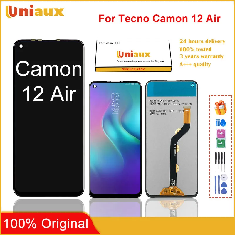 

6.55" Original For Tecno Camon 12 Air CC6 LCD Display Touch Screen Digitizer Assembly New Camon12 Air Repair Replacement Parts