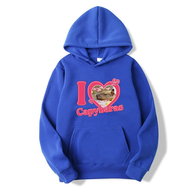 I Love Capybaras Hoodies Men Sweatshirts capybaras Printed Fleece Men Clothing Jacket Oversized Hoodie Women's Sweater Men tops