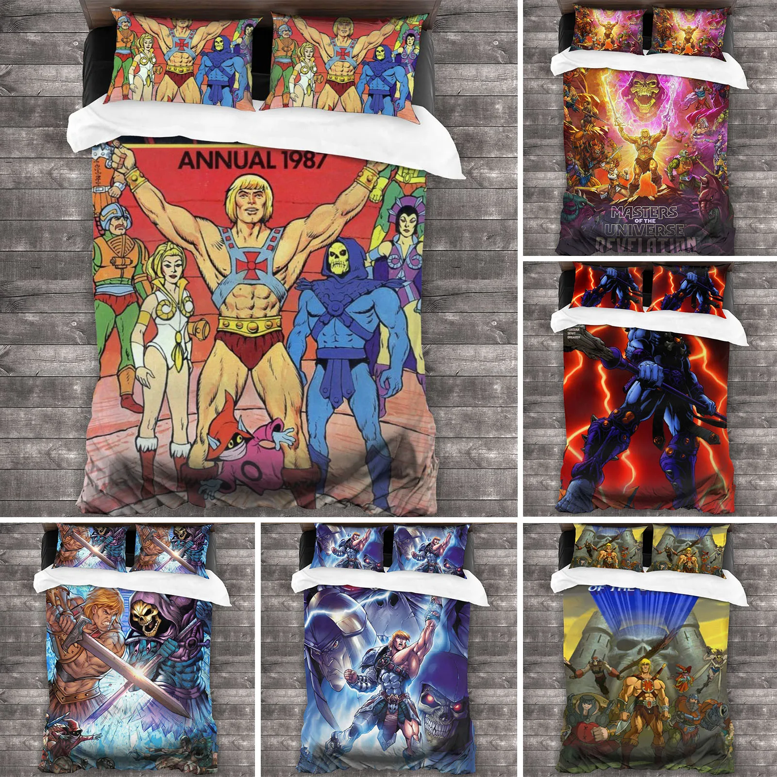 

Masters Of The Universe Soft Microfiber Comforter Set with 2 Pillowcase, Quilt Cover With Zipper Closure King Size