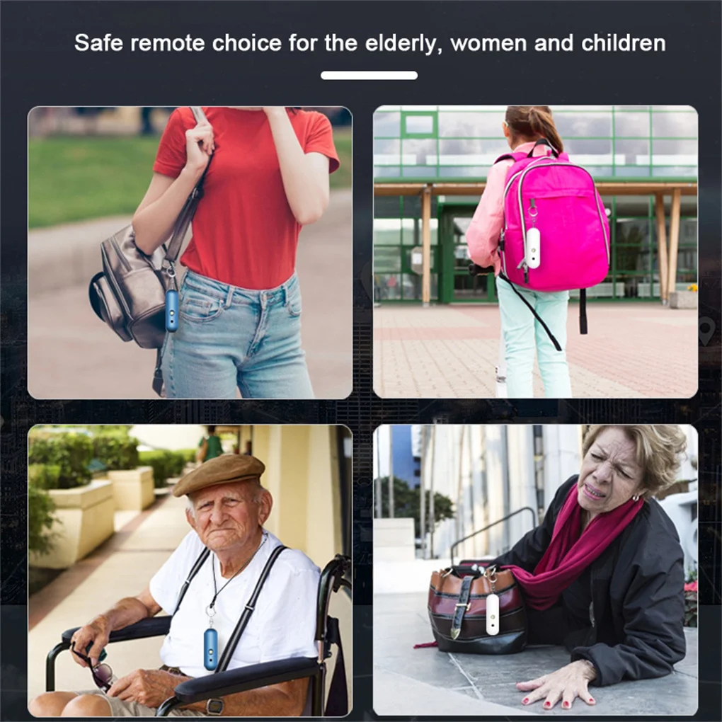 

Portable Safety Alarm Waterproof LED Flashlight Emergency Alert Button Camping Protection Device Security Black