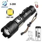 Мощный светодиодный фонарик XHP160 с боковым COB светом, суперъяркий фонарь с поддержкой зума, светильник онарь для походов