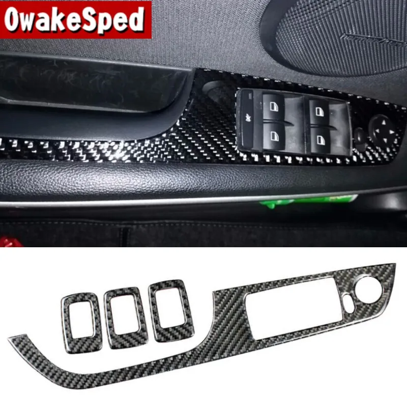 

Car Accessories Door Armrest Panel Cover Sticker Window Glass Lifter Switch Frame Trim Carbon Fiber For BMW 3 Series E90 2005-12