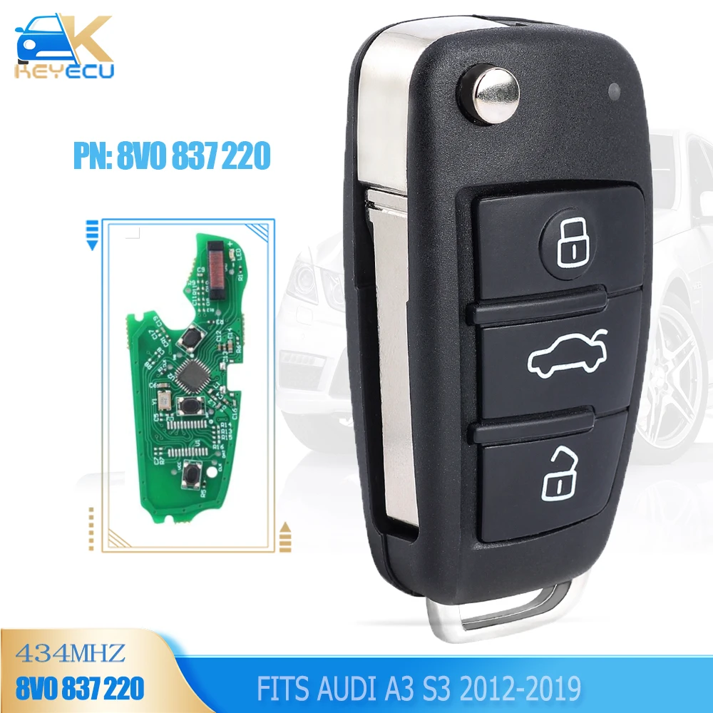 

Флип-накопитель KEYECU 8V0 837 220 434 МГц для Audi A3 S3
