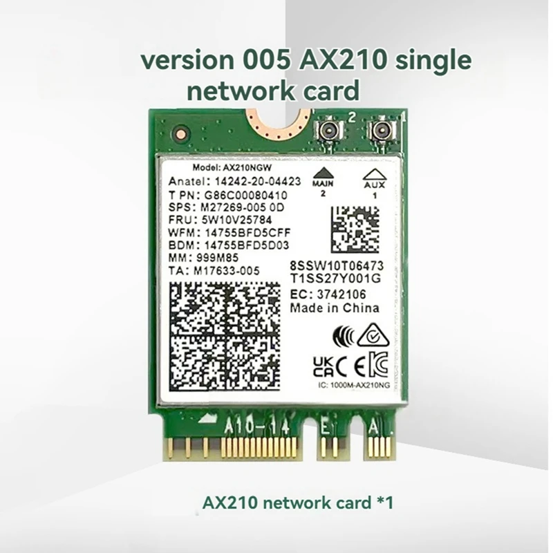 Беспроводная сетевая карта Wi-Fi 6E AX210 Bluetooth 5 3 M.2 5374 Мбит/с 2 4 ГГц 6 802.11Ax адаптер для