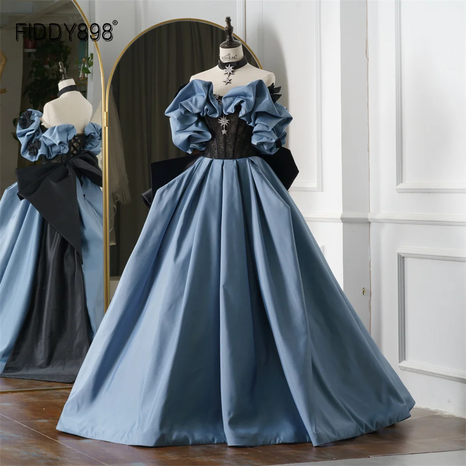 

Glamorous Sweetheart Evening Dress with Puff Sleeve Ball Gown Party Gowns LDC6597