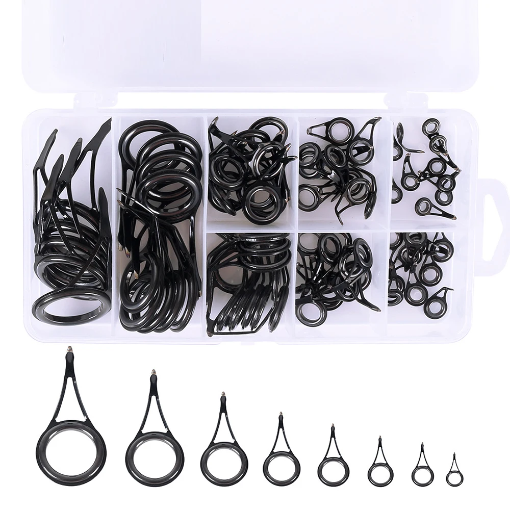 

75pcs Rod Wire Passing Ring Fishing Rod Guides Replacement Fishing Top Rings Rod XR-Hot