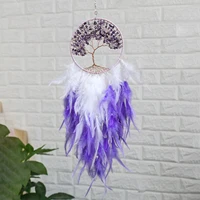 trees of life gravel hanging dream catcher wall decoration gifts handmade feather hanging art crafts kids nursery home decor