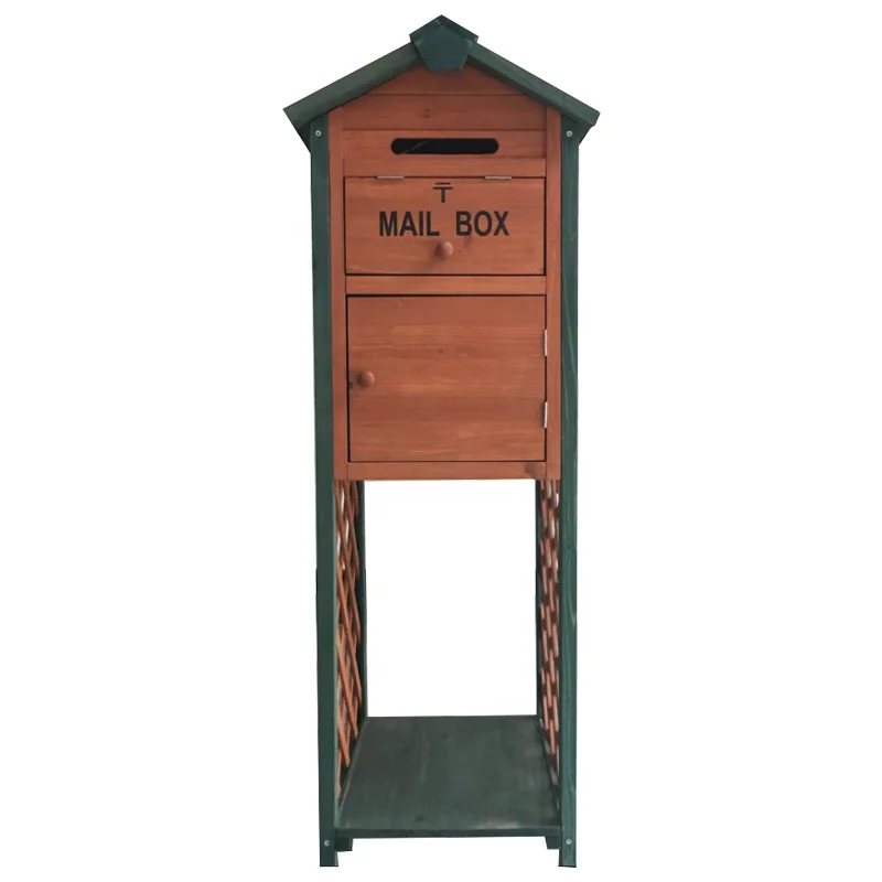 

Outdoors garden standing mailbox post letter wood wooden mailbox for home