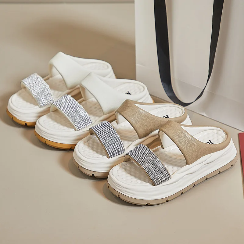 

Ladies Slippers and Sandal with Thick Soles Summer Beach Shoes Women Casual Comfort Platform Open Toe Slides Sandals Footwear