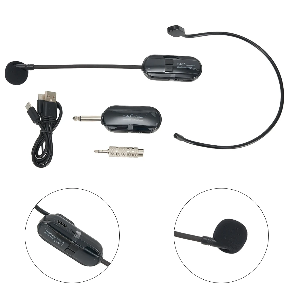 

2.4G Wireless Microphone Headset Mic System For Voice Amplifier Speaker Karaoke Computer Teaching Speaker Meeting Yoga Mic