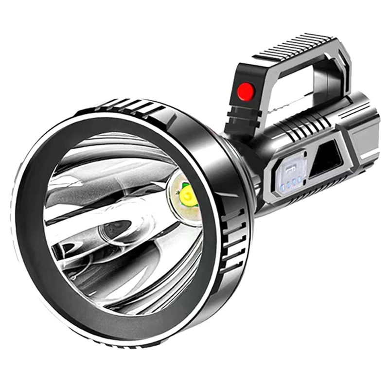 

BMDT-Portable 90000LED Super Bright Spotlight Flashlight, 4 Light Modes Camping Handheld Home, USB Rechargeable