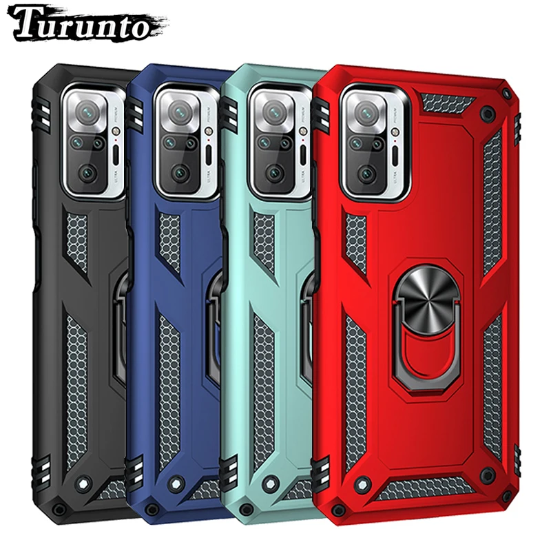 

Shockproof Armor Metal Ring Case For Redmi Note 10 Pro 12 11 9 8 7 Xiaomi 12T 11T 12X 11 Lite Poco X3 X4 X5 Pro M4 Bumpers Cover