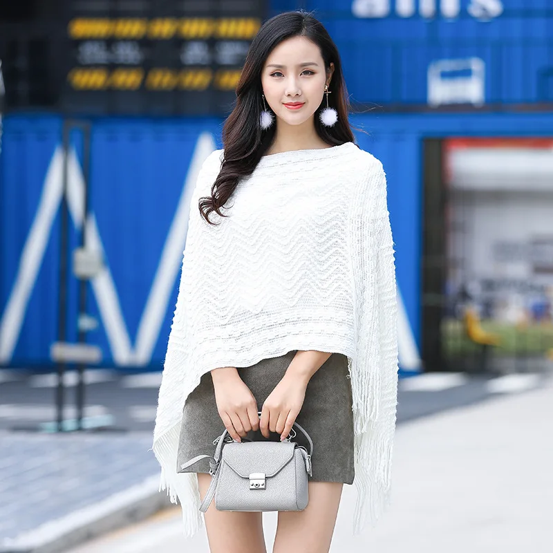 Весенне-осенняя шаль пуловер для отдыха женский свитер пальто вязаный Модный