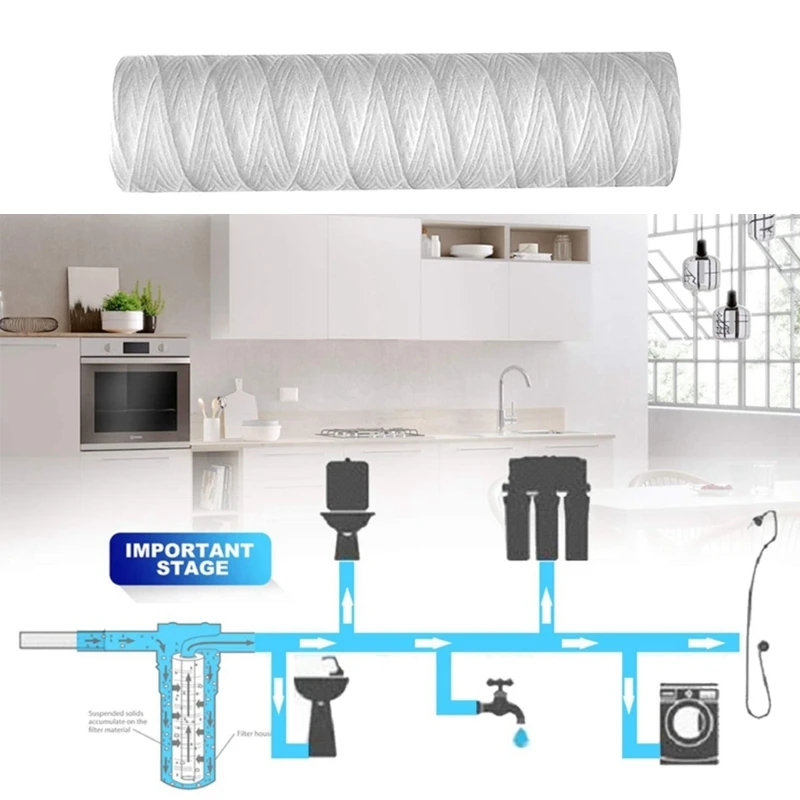 

D0AB 5 шт. Высокоэффективный картридж для фильтра для воды с намоткой из полипропилена, универсальная замена для фильтрации