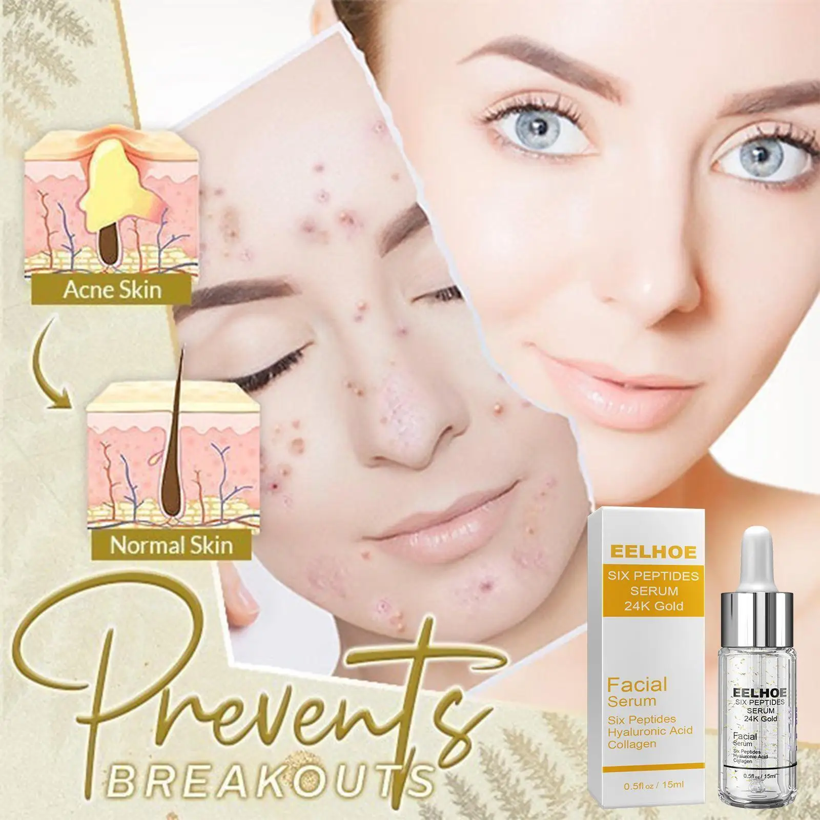 

Сыворотка с гиалуроновой кислотой, 24k Gold