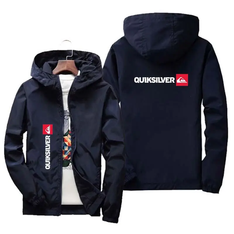 

Quiksilver Men's Hooded Jacket 2022 Bomber Jacket Men's Windbreaker Zipper Spring Autumn Casual Work Jacket Men's Fishing Sunscr