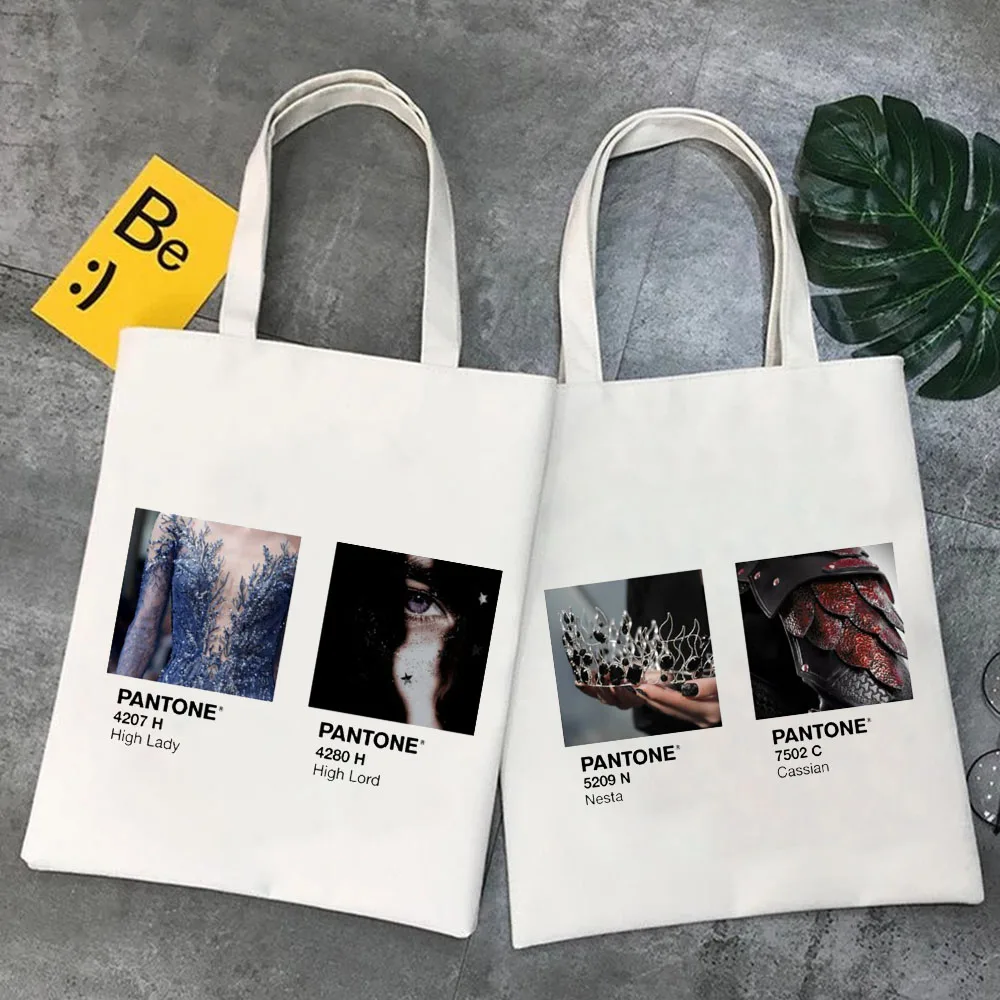 

A Court Of Mist And Fury Night Court Morrigan Nesta Feyre Women's Canvas Shoulder School Book Tote Bags Cotton Shopping Handbags