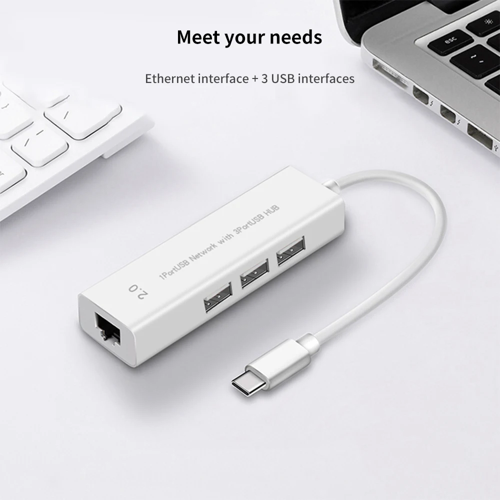 HONGDAK 4 в 1 USB 2 0 разветвитель для компьютера PD Зарядка порта док-станция RJ45 типа с