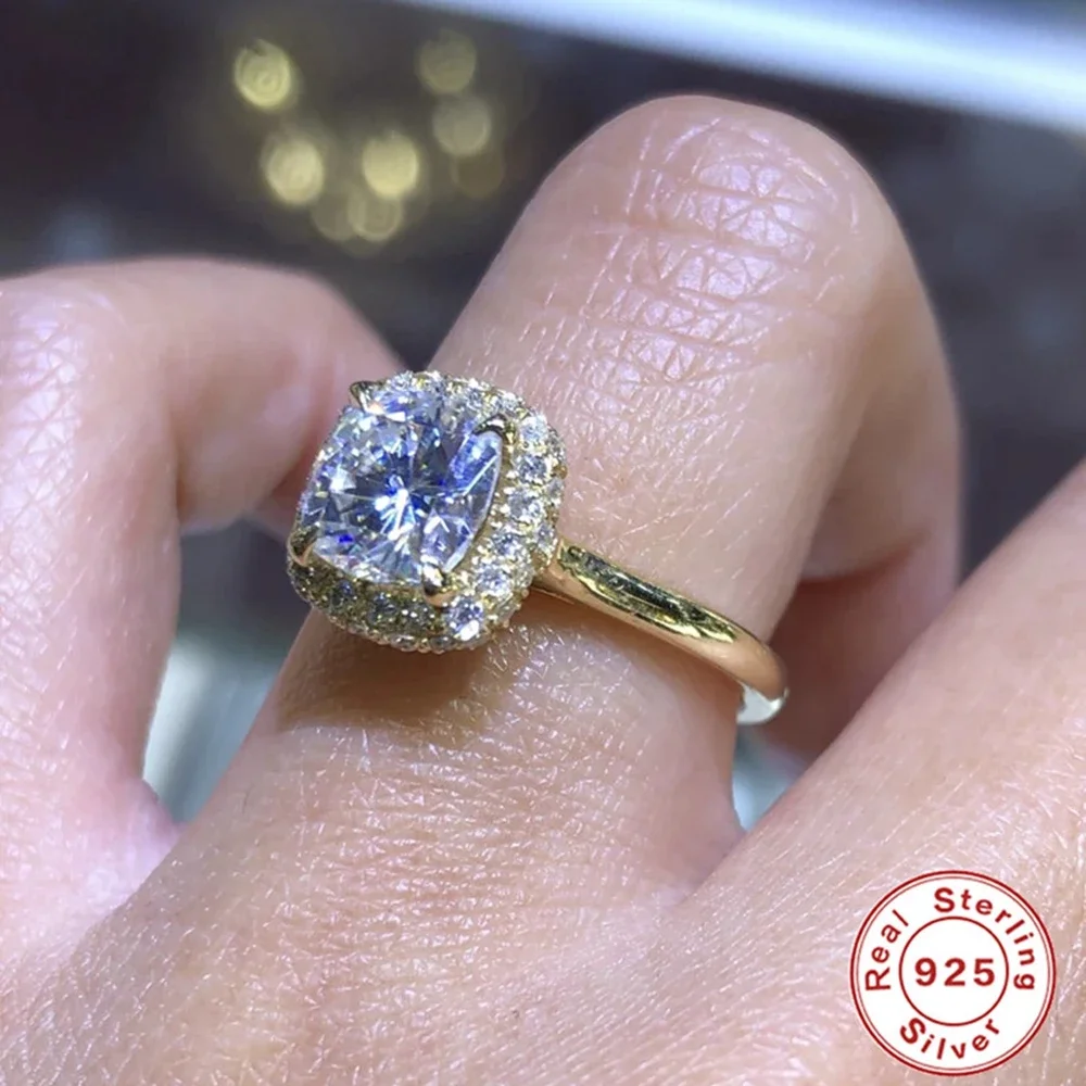 VAL Великолепное квадратное женское кольцо с блестящими микро-паве и кристаллами