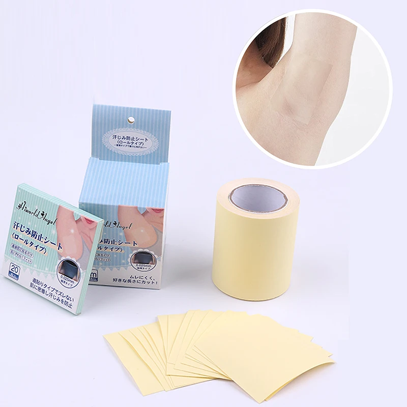

1Roll /20 Sheets Transparent Antiperspirant Sticker Disposable Prevent Sweat Pad