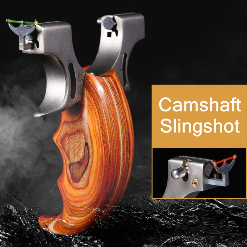 

Shooting Slingshot Camshaft Stainless Steel Head + Wooden Handle Use Flat Rubber Band Outdoor Hunting Competition Sling Shot