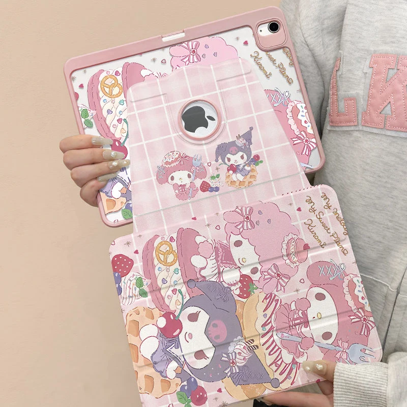 Sanrio Kuromi My Melody Защитный чехол для iPad Тройной вращающийся Акриловое поколение kurumi 10