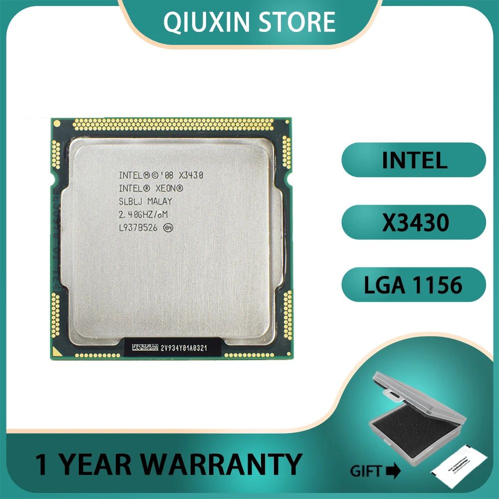 

Процессор Intel X3430 Xeon X3430 (кэш-память 8 Мб, 2,40 ГГц) LGA1156 настольный процессор 100% рабочий механизм настольный процессор