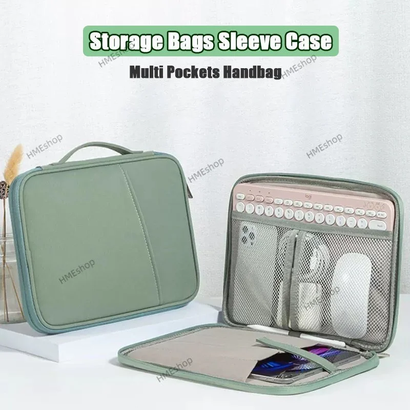 Multi-Function Bag for iPad Pro 12.9 2022 M2 6th Pro 12.9 2015 2017 Pro 12.9 2021 2020 2018 Shockproof Pouch Waterproof Handbag