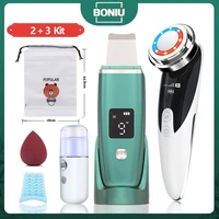 ultrasonic skin scrubber facial peeling pore cleaner blackhead remover vacuum ems radio mesotherapy led electroporation lifting