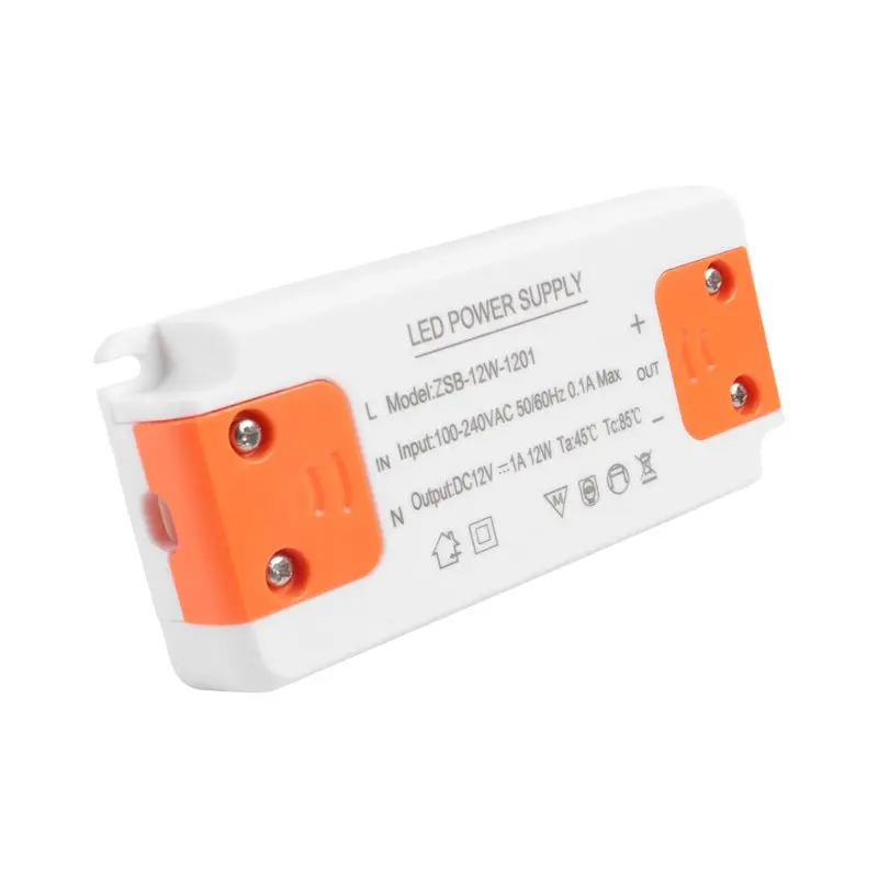 Фото Драйвер для светодиодов DC 12V 12W, тонкий, с постоянным напряжением, блок питания для различных светодиодных ламп, входное напряжение №1