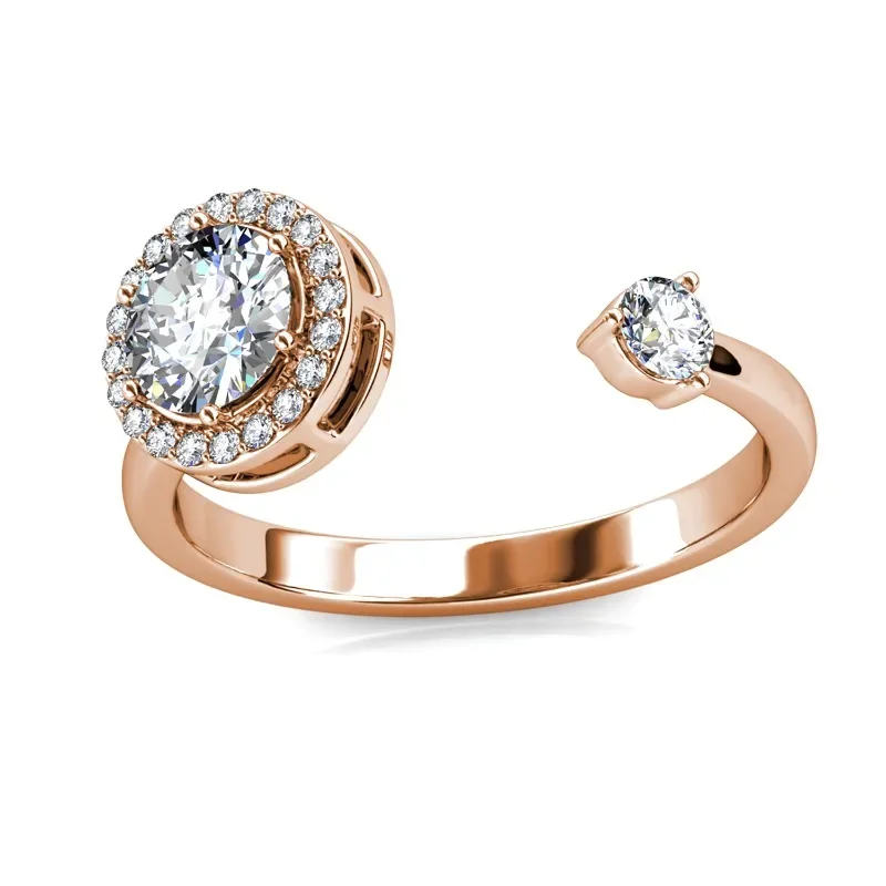 Daisini австрийский кристалл от Swarovski Fidget Spinner Ring для женщин круглое кольцо на палец с ореолом вращающееся антистрессовое свадебное украшение (art.: 3920d3d042490) - 3920d3d042490