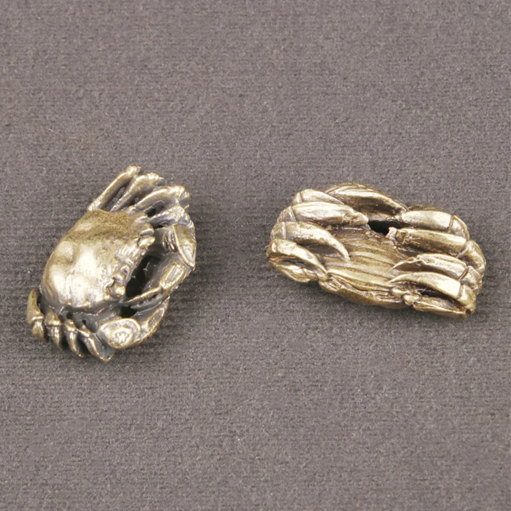 Ретро латунный маленький краб настольные украшения животное бронзовая резьба