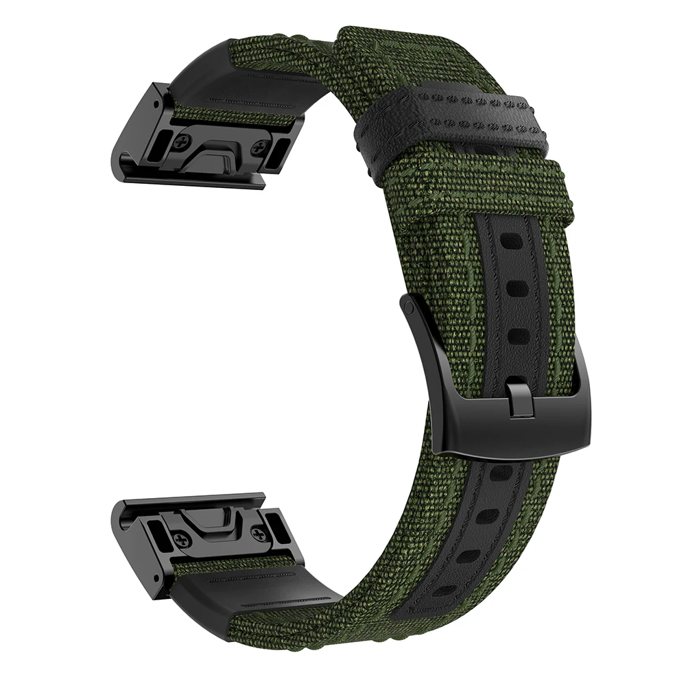 

Watchband For Garmin Enduro / Tactix Delta Nylon Leather Band For Garmin Fenix 7X/Descent MK1 MK2 MK2i Watch Easyfit Wrist Strap