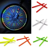 12pcs bicycle reflective stickers wheel spokes tubes strip safety warning dazzling reflector outdoor bicycle light accessories