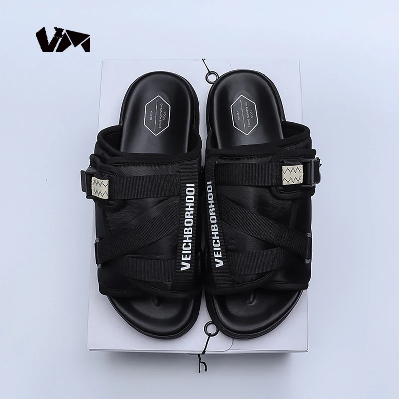 CHRISTO VISVIM odblaskowe kapcie męskie letnie na co dzień znosić zewnętrzne dla par street