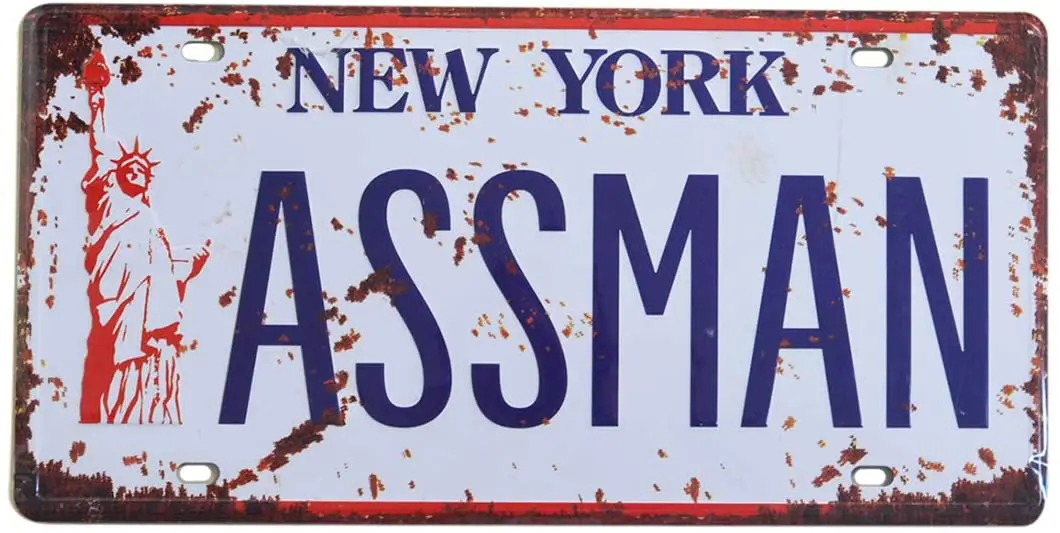 

1st warehouse Seinfeld Cosmo Kramer Assman Embossed License Plate, TV Replica Prop Metal Stamped New York Number Tag