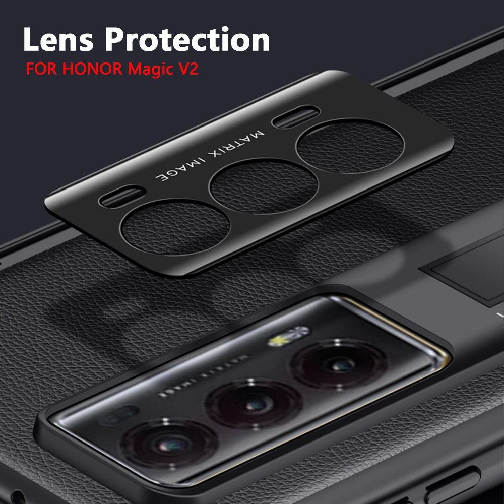 Защита для объектива Honor Magic V2 кожаный чехол встроенный кронштейн защита петель