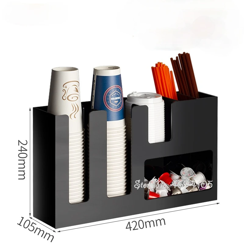 Деревянная/черная красная акриловая стойка для хранения держатель чашек кофейни