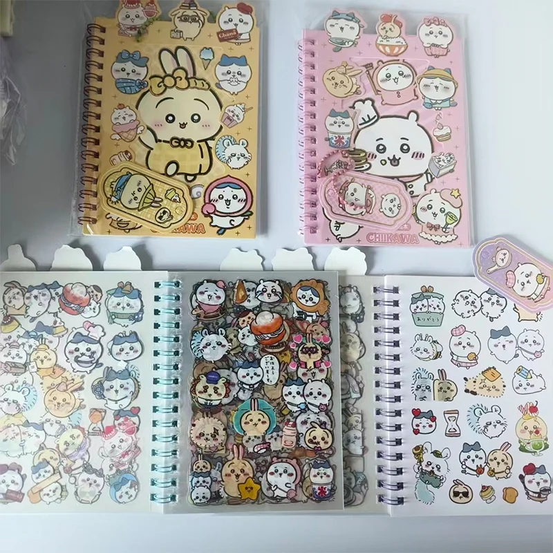 かわいいちいかわステッカーノート 3-in-1 漫画風高品質ステッカー ジャーナルプランナー 楽しいステッカー付き DIY文房具