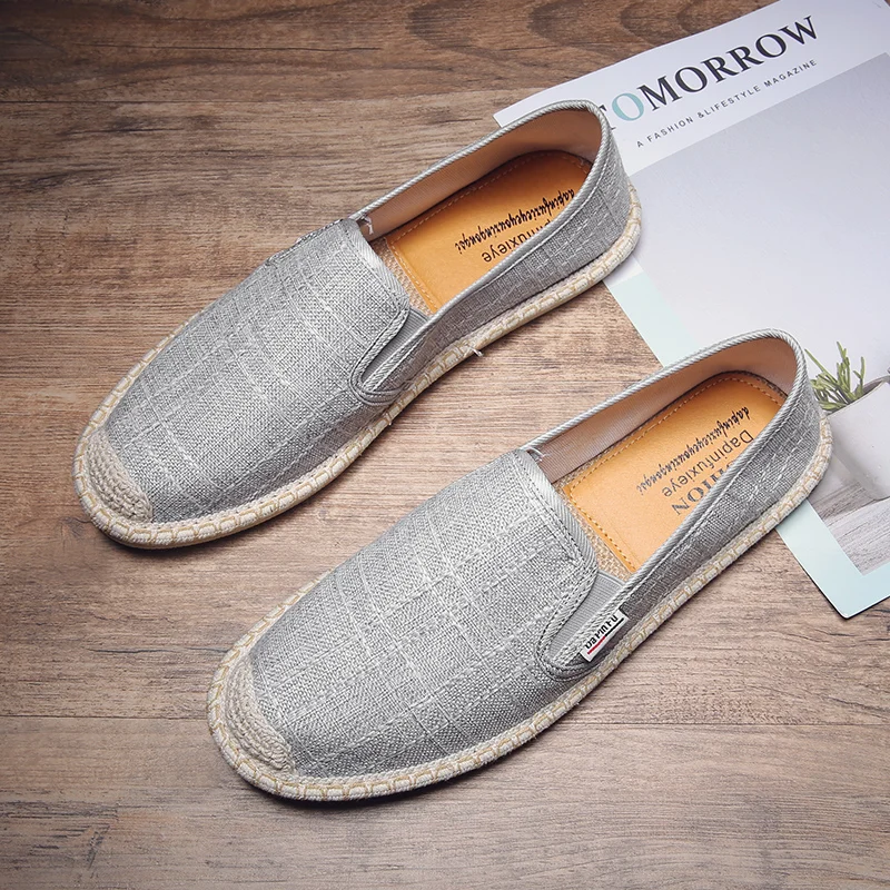 

Cheap Summer Men's Shoes Breathable Linen Shoes Men Loafers Comfortable Slip On Men Shoes Handmade Fisherman Shoes Man Footwear