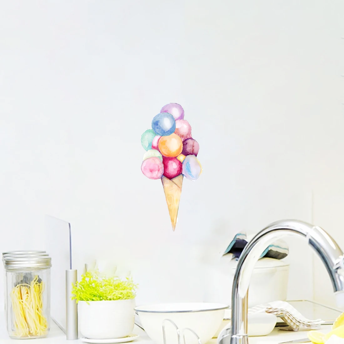 Милый Летний мороженое Three Ratels CP23 десертный магазин наклейки из ПВХ настенные