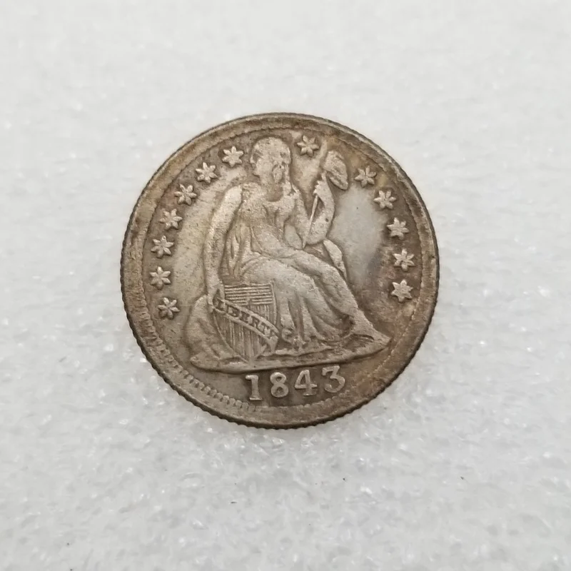 

American 1843 O version one dime brass silver-plated commemorative collectible coin gift lucky challenge coin