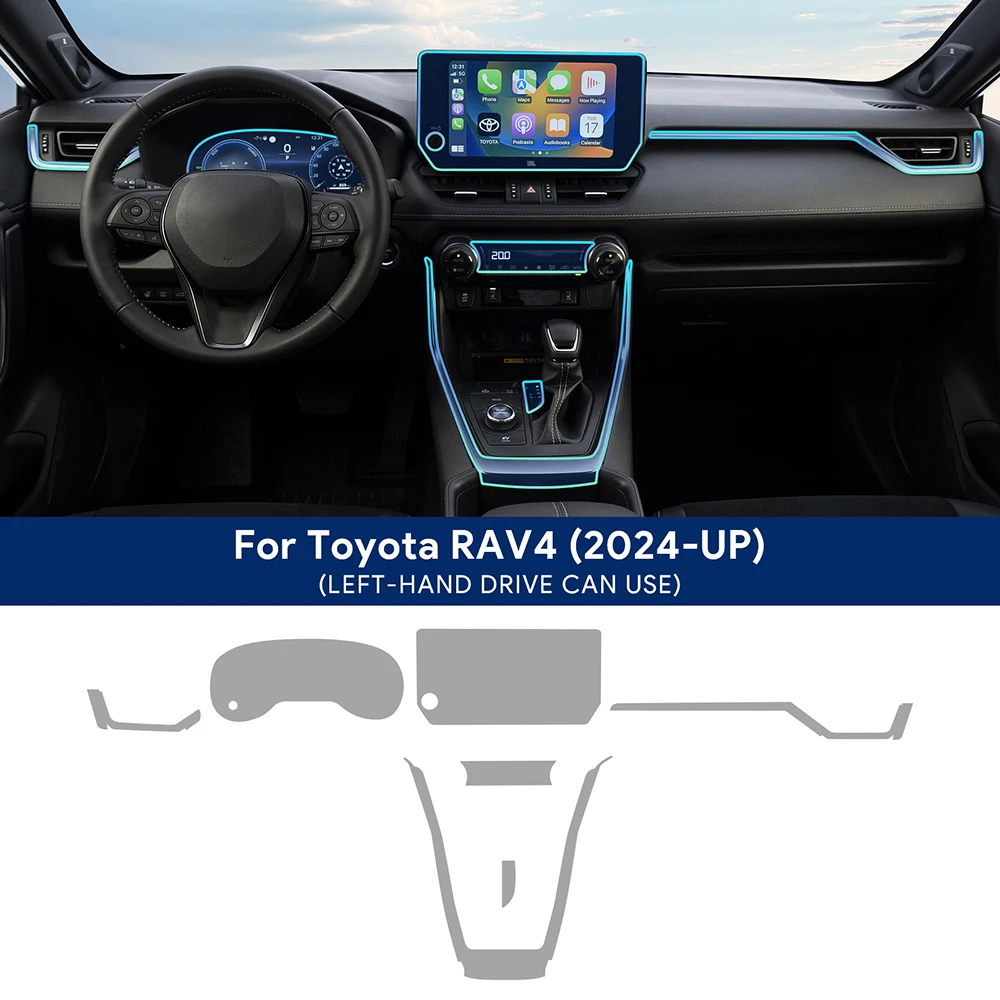 

For TOYOTA RAV4 2024 2025 Car Interior Center Console Transparent TPU Protective Film Anti-scratch Repair Film Accessories Refit
