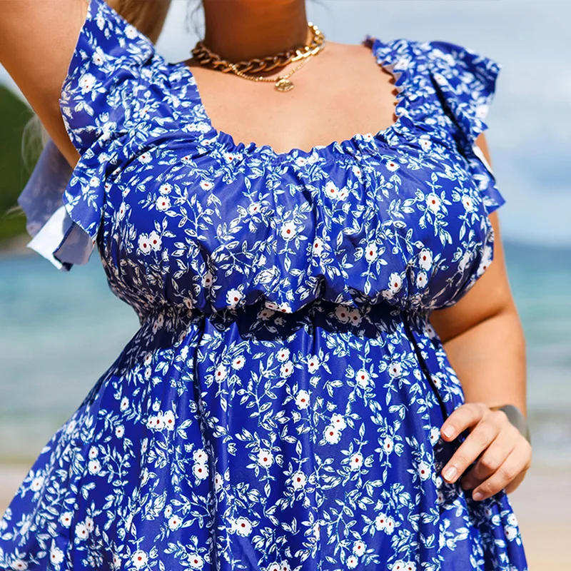 

Summer Large Swimsuits Plus Size Swimwear Female Tankini Sets Beach Wear Two-Piece Bathing Suit Sports Pool Women Swimming Suit